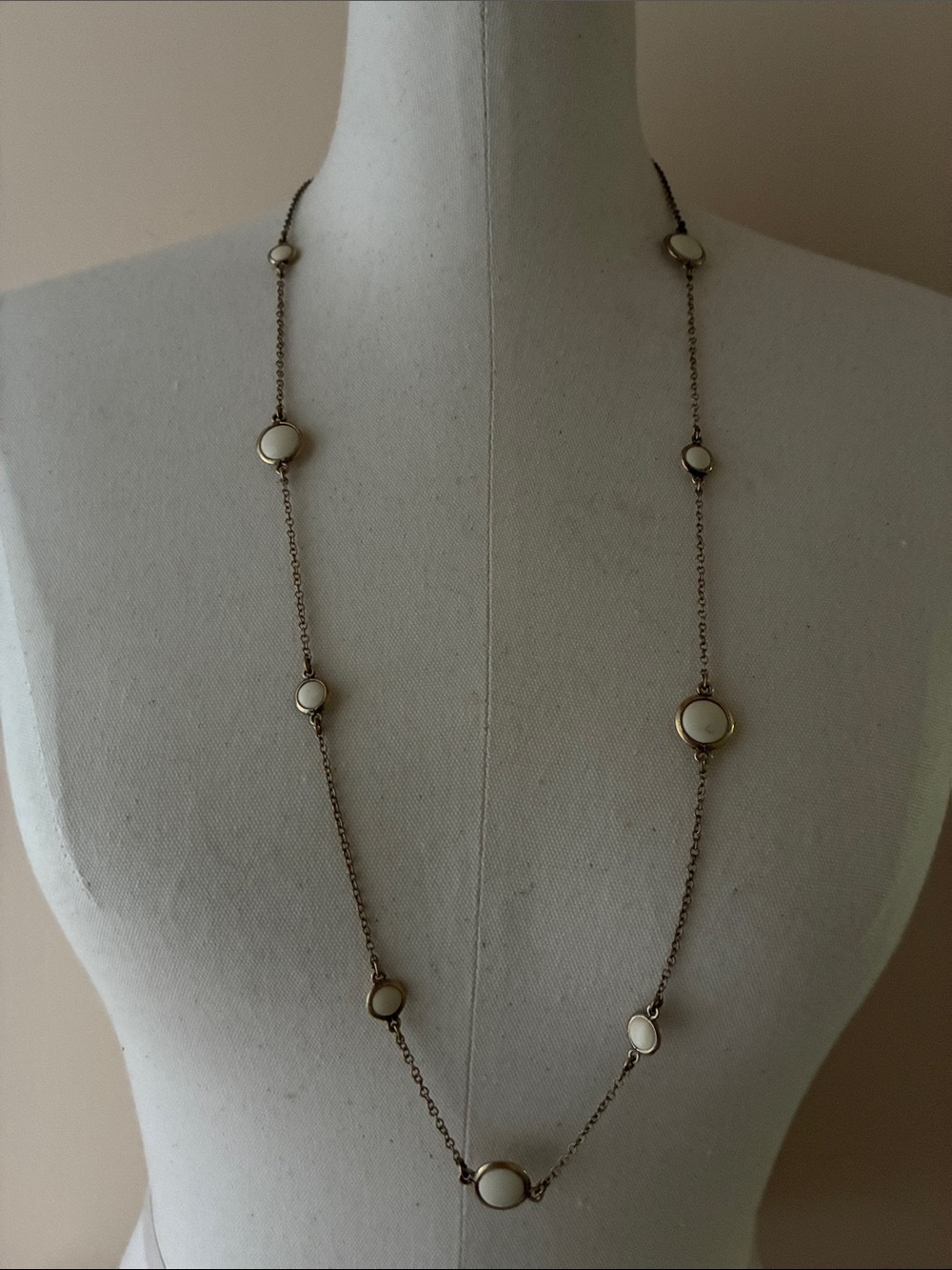 Lucky Brand Gold-Tone Necklace with White Cabochons